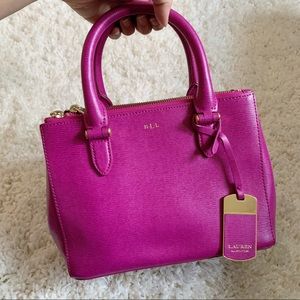 New Ralph Lauren Pink Double Zip Crossbody Bag